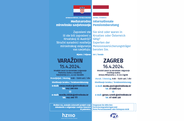 HZMO organizira Međunarodne savjetodavne dane s nositeljem mirovinskog osiguranja iz Austrije